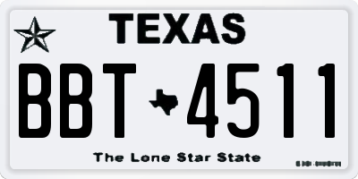 TX license plate BBT4511