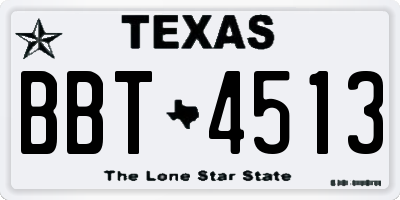 TX license plate BBT4513