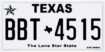 TX license plate BBT4515