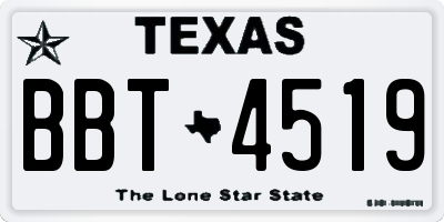 TX license plate BBT4519