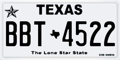 TX license plate BBT4522