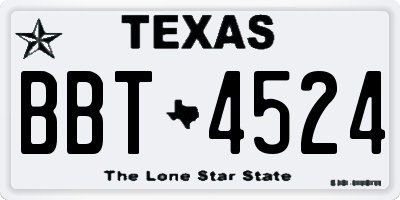 TX license plate BBT4524