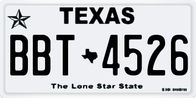 TX license plate BBT4526