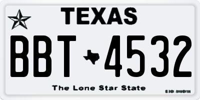 TX license plate BBT4532