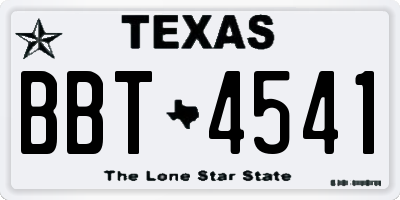 TX license plate BBT4541