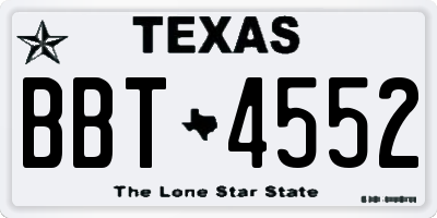 TX license plate BBT4552