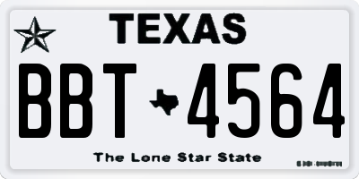 TX license plate BBT4564