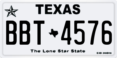 TX license plate BBT4576