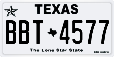 TX license plate BBT4577