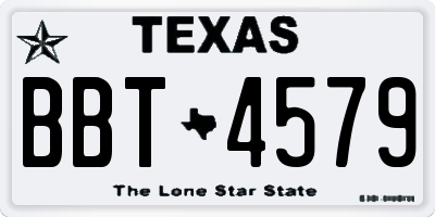 TX license plate BBT4579