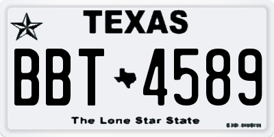TX license plate BBT4589