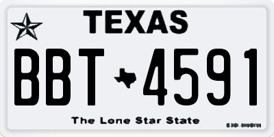 TX license plate BBT4591