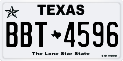 TX license plate BBT4596
