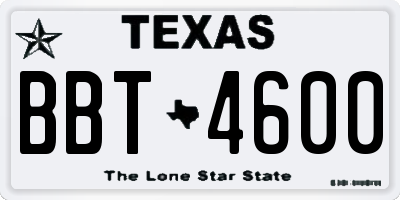 TX license plate BBT4600