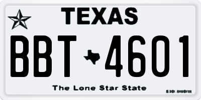 TX license plate BBT4601