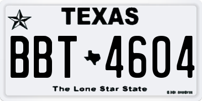 TX license plate BBT4604