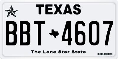 TX license plate BBT4607