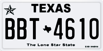 TX license plate BBT4610