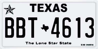 TX license plate BBT4613