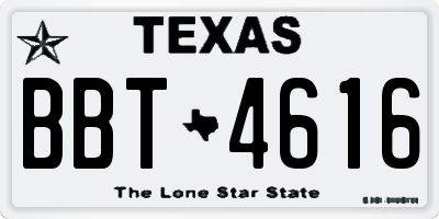 TX license plate BBT4616