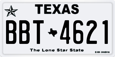 TX license plate BBT4621