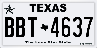 TX license plate BBT4637