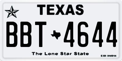 TX license plate BBT4644