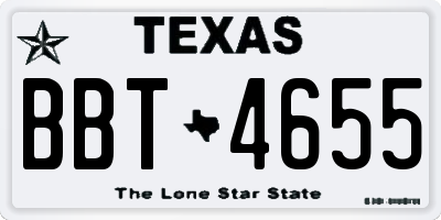 TX license plate BBT4655