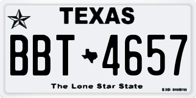 TX license plate BBT4657