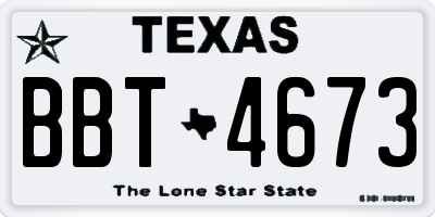 TX license plate BBT4673