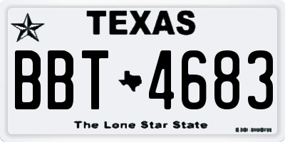 TX license plate BBT4683