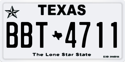 TX license plate BBT4711