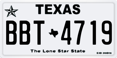 TX license plate BBT4719