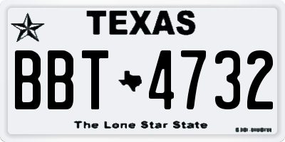TX license plate BBT4732