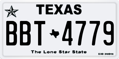 TX license plate BBT4779