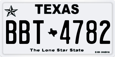 TX license plate BBT4782