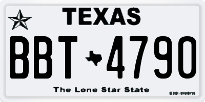 TX license plate BBT4790