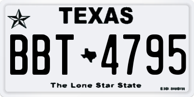 TX license plate BBT4795