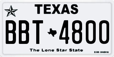 TX license plate BBT4800