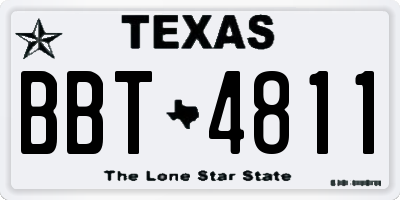 TX license plate BBT4811