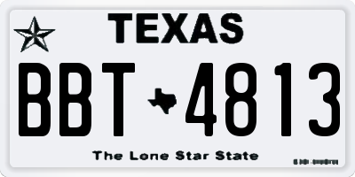 TX license plate BBT4813