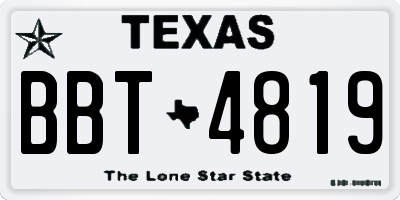 TX license plate BBT4819