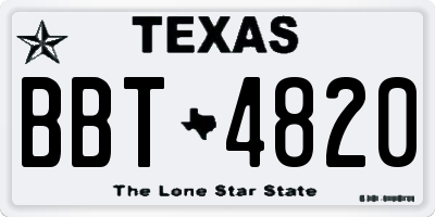TX license plate BBT4820