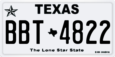 TX license plate BBT4822