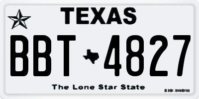 TX license plate BBT4827