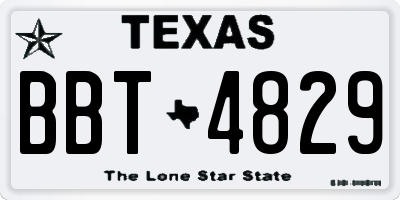 TX license plate BBT4829
