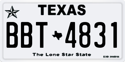 TX license plate BBT4831