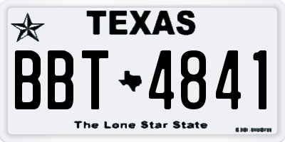 TX license plate BBT4841