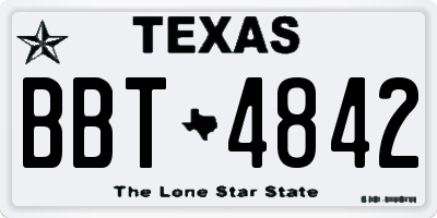 TX license plate BBT4842