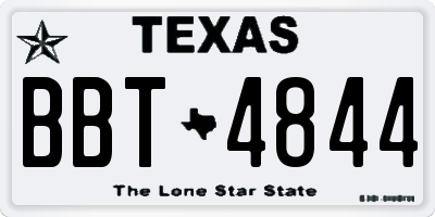 TX license plate BBT4844